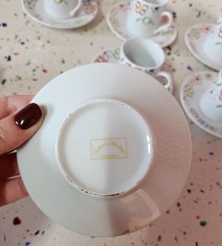 Juego café porcelana 6 servicios Vintage, Nuevo