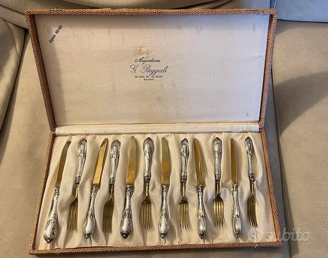 servizio posate boggiali argento 800 vintage