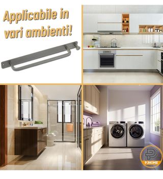 Porta asciugamani Inox bagno adesivo