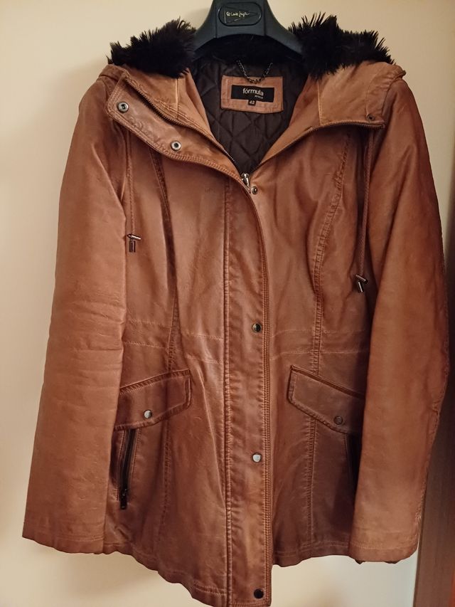 Chaquetón mujer piel sintética