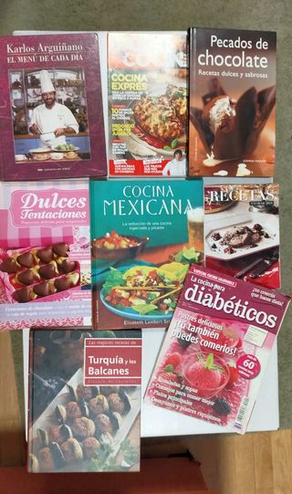 Lote 8 libros de cocina.
