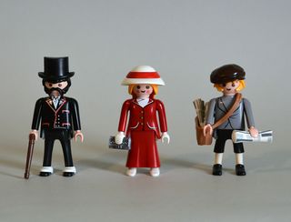 Playmobil Victorianos Con Vendedor Periodicos