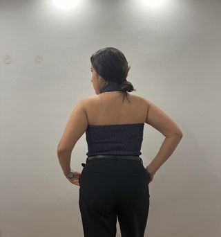 💙 Top Brillante azul Bershka - Talla M - Nuevo