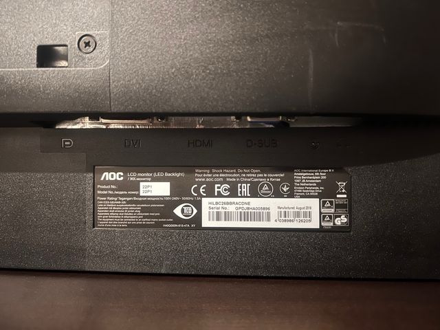 Monitor Ordenador AOC 22P1