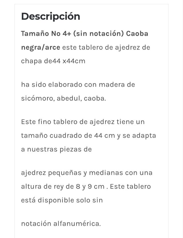 Tablero ajedrez paraTorneo 44×44 cm.