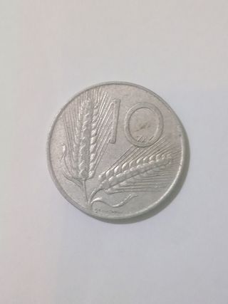 10 lire del 1975 lato b rovesciato