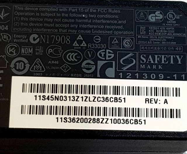 Lenovo Cargador Original adlx90nlt3a 20V 4.5A