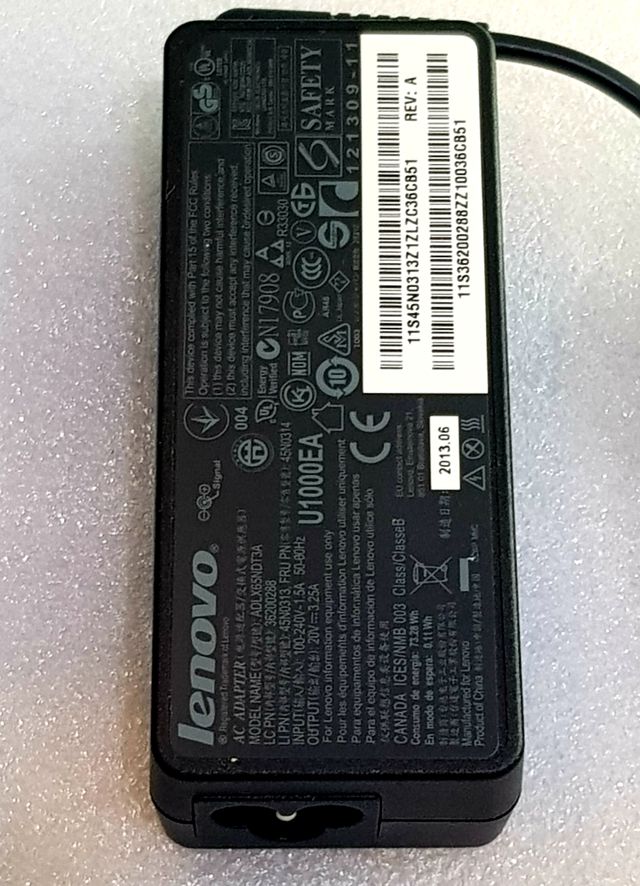 Lenovo Cargador Original adlx90nlt3a 20V 4.5A