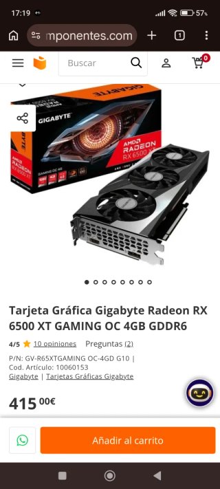 TARJETA GRAFICA RX 6500 XT GAMING OC