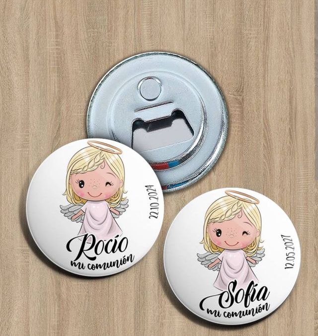 Chapas,imanes o abrebotellas bodas comuniones