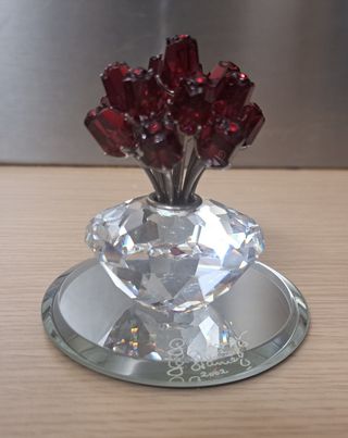 Vaso di rose rosse Swarovski-Raro