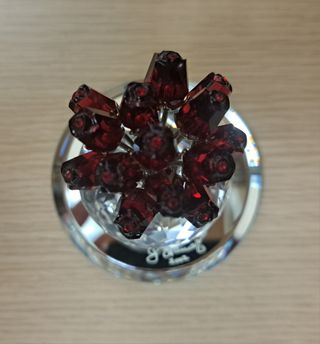 Vaso di rose rosse Swarovski-Raro