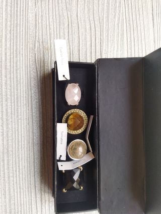 4 anillos colección piedra semipreciosa 