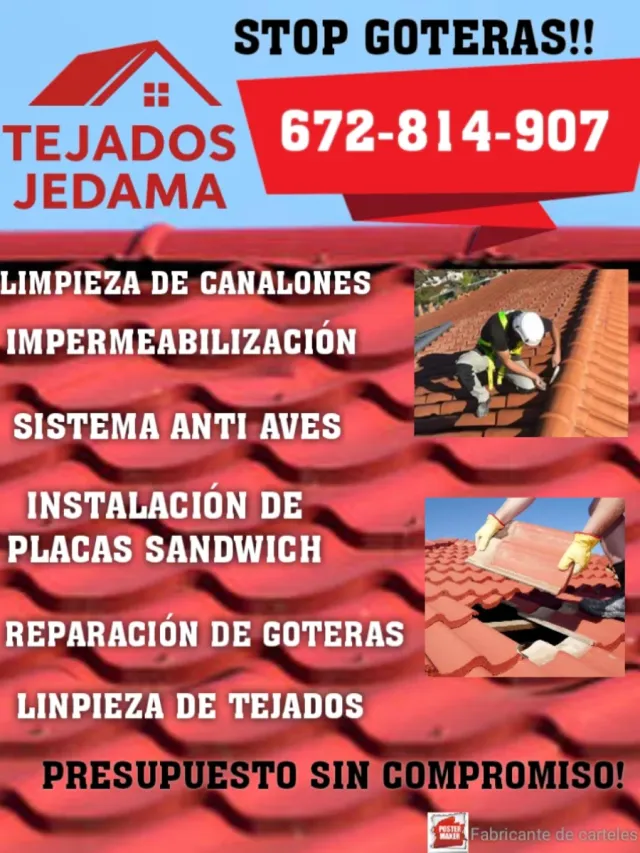 Reparación de tejado goteras filtraciones