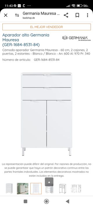 Cómoda mueble auxiliar aparador nuevo