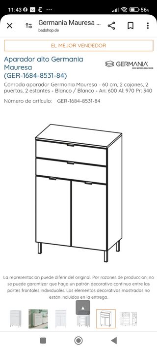 Cómoda mueble auxiliar aparador nuevo