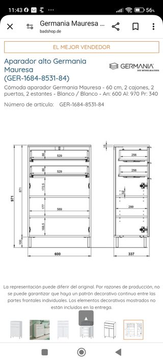 Cómoda mueble auxiliar aparador nuevo