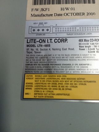 Lettore CD PC Lite-on model LTN-485S