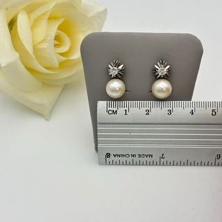 Pendientes de oro 18kt con diamantes y perlas