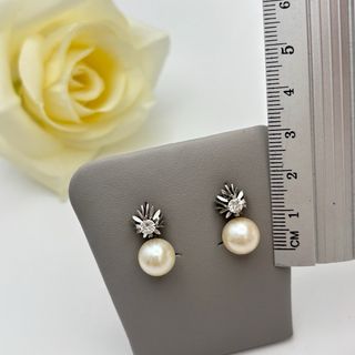 Pendientes de oro 18kt con diamantes y perlas