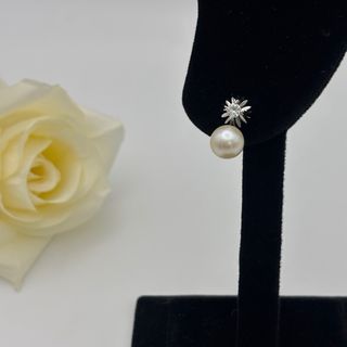 Pendientes de oro 18kt con diamantes y perlas