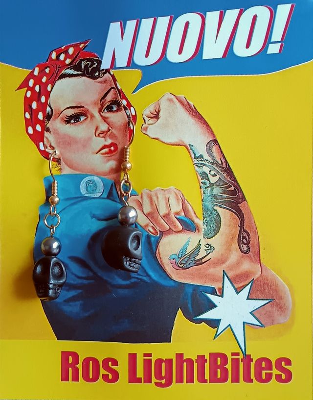 Orecchini teschio nero