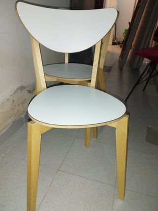 Sillas madera colos blaco