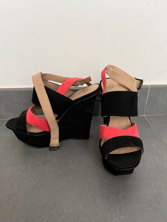 Zapatos de tacón con cuña y plataforma sandalia