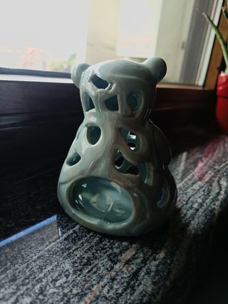 Porta candele orsacchiotto porcellana