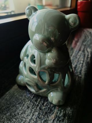 Porta candele orsacchiotto porcellana