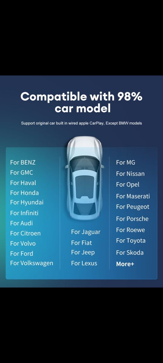 Adattatore wireless Carplay Android auto