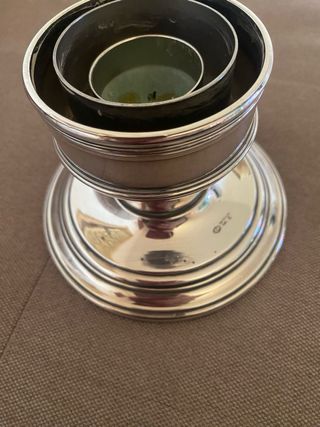 Portacandele Sambonet argento e acciaio