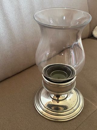 Portacandele Sambonet argento e acciaio