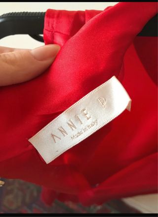 Top in seta aracio/rosso