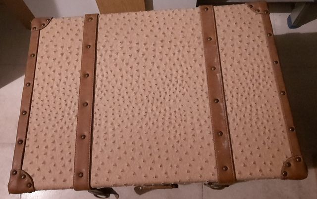 BAUL EFECTO PIEL LABRADA CON RUEDAS