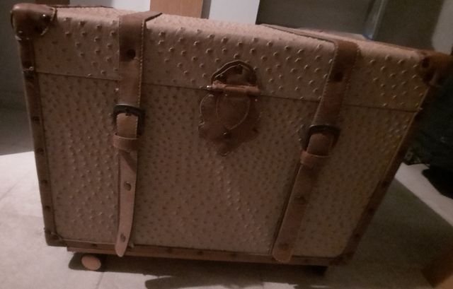 BAUL EFECTO PIEL LABRADA CON RUEDAS