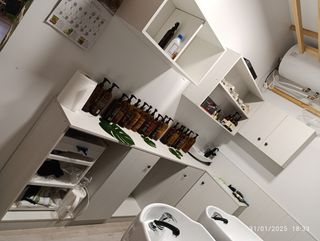 Mueble técnico con fregadero peluqueria