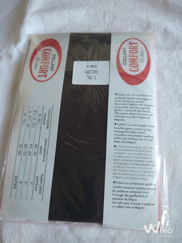 5 paia di collant, tg 3, colore beige