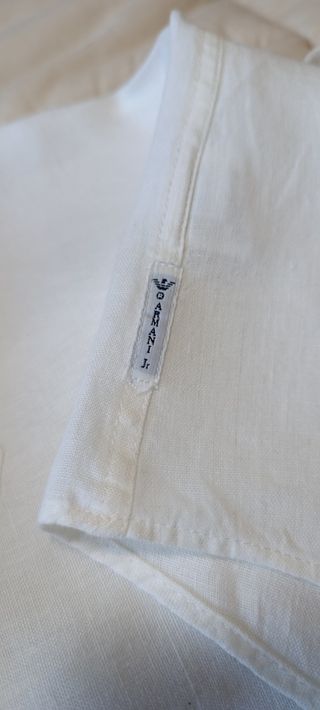 Camicia in lino bianco junior