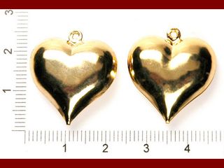 Cuore dorato in rilievo, cavo da 21 x 21mm