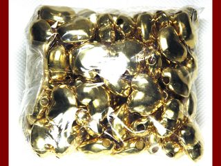 Cuori in plastica abs dorati con 1 foro passante