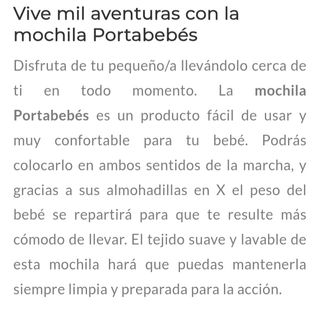 Mochila portabebé