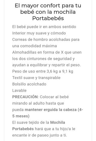 Mochila portabebé