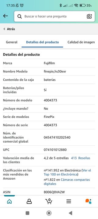 Cámara FUJIFILM HS30 EXR FINEPIX