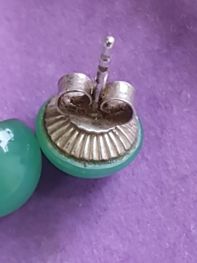 Pendientes plata y calcedonia crisoprasa