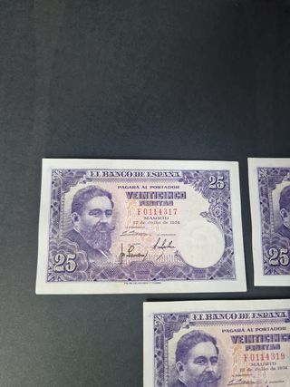 Billetes de 25 pesetas 1954