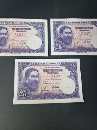 Billetes de 25 pesetas 1954