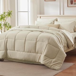 5 piezas de cama 135 tamaño matrimonial, beige