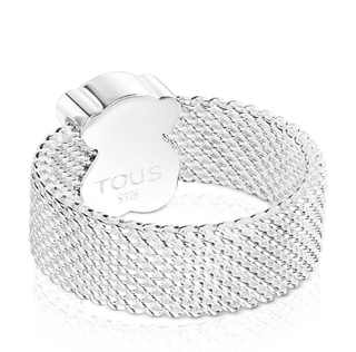 Anillo Tous plata y cuarzo turmalinado motivo oso