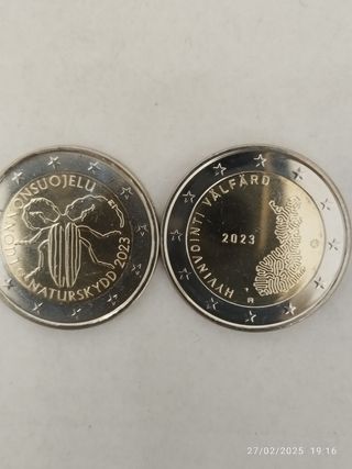 Pareja monedas 2 euros Finlandia 2023